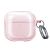 Clear TPU Protective Case for Apple AirPods 4 w/Carabiner - Pink