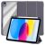 Trifold Protective Stand Clear Back Shell Case for Apple iPad 2025 (A16) / iPad (10th Gen) 2022 - Purple