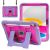 Full-Body Protective Case with Kickstand and Pencil Holder for Apple iPad A16 (2025), iPad 10th Generation (2022) Purple / Rose Red